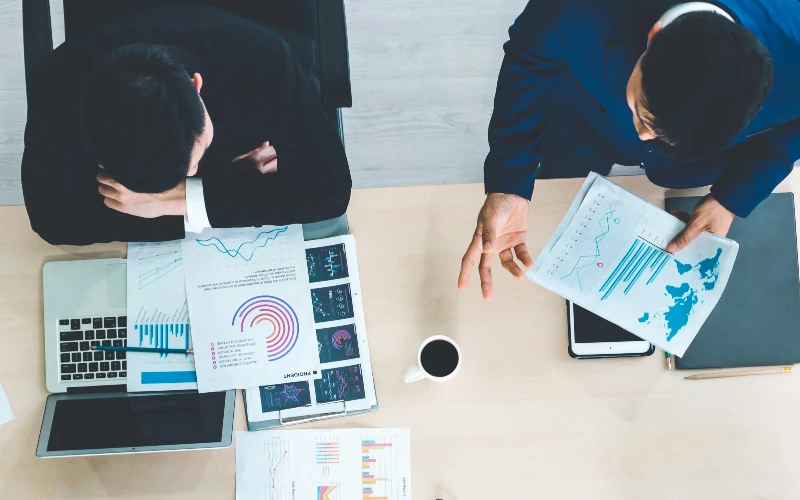 analyzing company documents and finances.webp